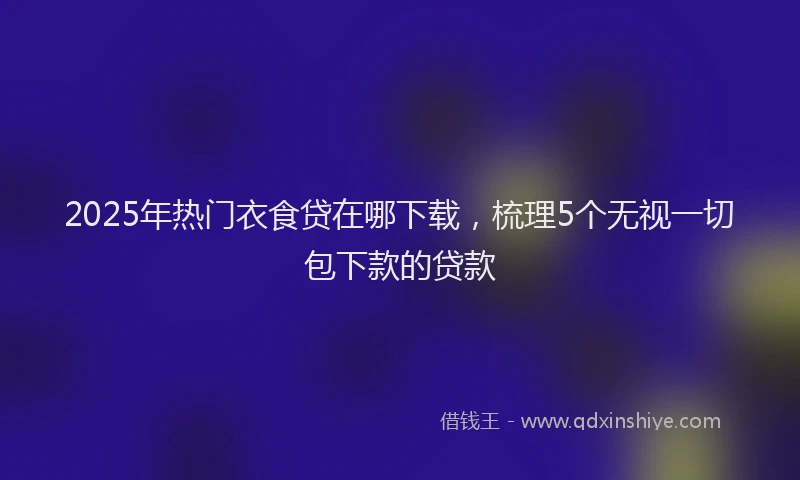 2025年热门衣食贷在哪下载，梳理5个无视一切包下款的贷款