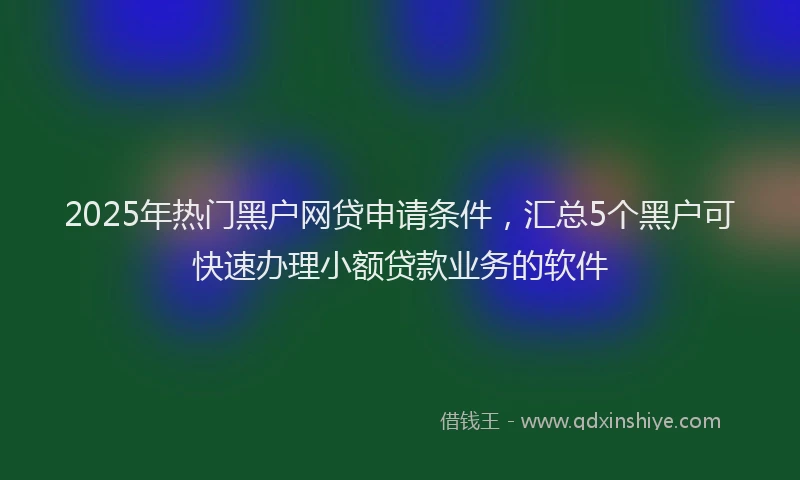 2025年热门黑户网贷申请条件，汇总5个黑户可快速办理小额贷款业务的软件