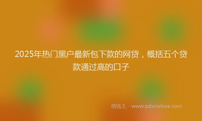 2025年热门黑户最新包下款的网贷，概括五个贷款通过高的口子