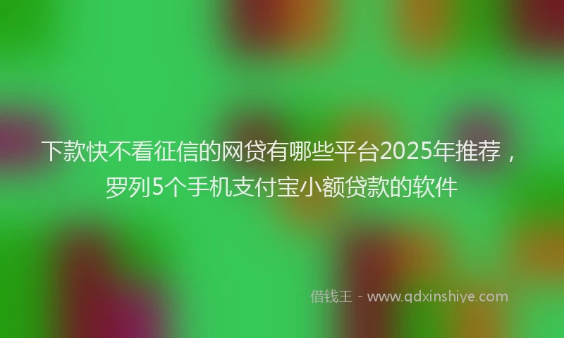 下款快不看征信的网贷有哪些平台2025年推荐，罗列5个手机支付宝小额贷款的软件
