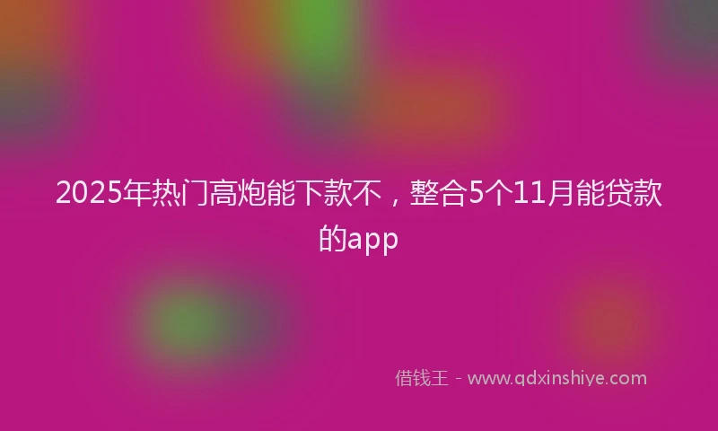 2025年热门高炮能下款不，整合5个11月能贷款的app