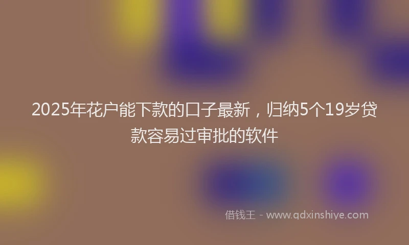 2025年花户能下款的口子最新，归纳5个19岁贷款容易过审批的软件