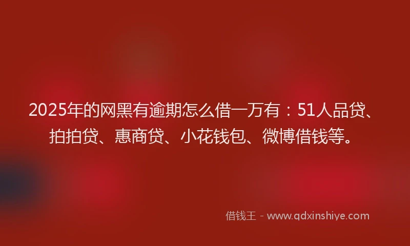 2025年的网黑有逾期怎么借一万有：51人品贷、拍拍贷、惠商贷、小花钱包、微博借钱等。