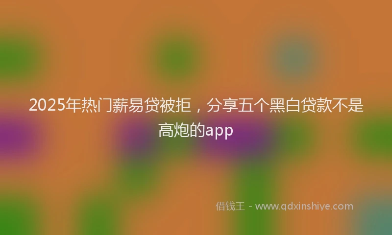 2025年热门薪易贷被拒，分享五个黑白贷款不是高炮的app