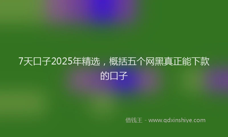 7天口子2025年精选，概括五个网黑真正能下款的口子
