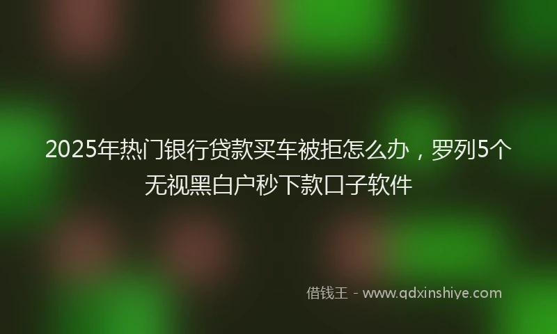 2025年热门银行贷款买车被拒怎么办，罗列5个无视黑白户秒下款口子软件