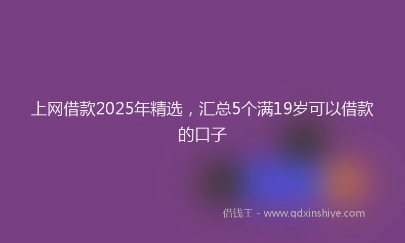 上网借款2025年精选，汇总5个满19岁可以借款的口子
