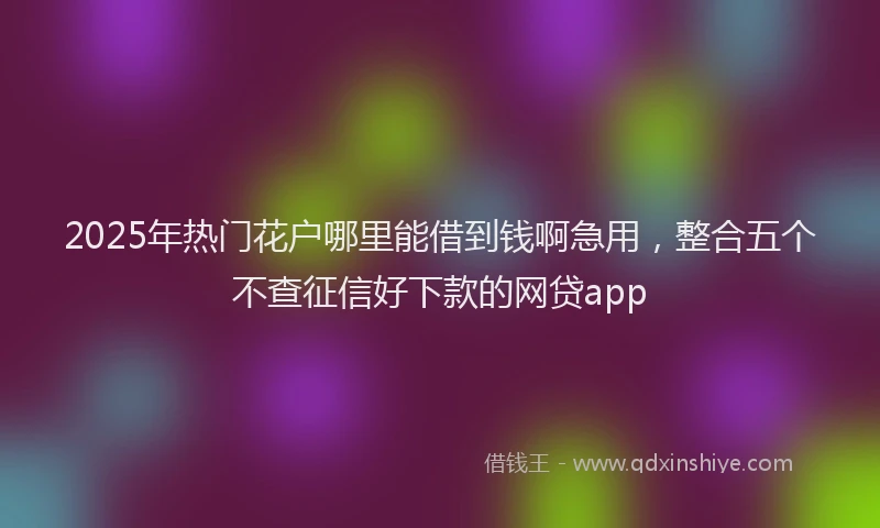 2025年热门花户哪里能借到钱啊急用，整合五个不查征信好下款的网贷app