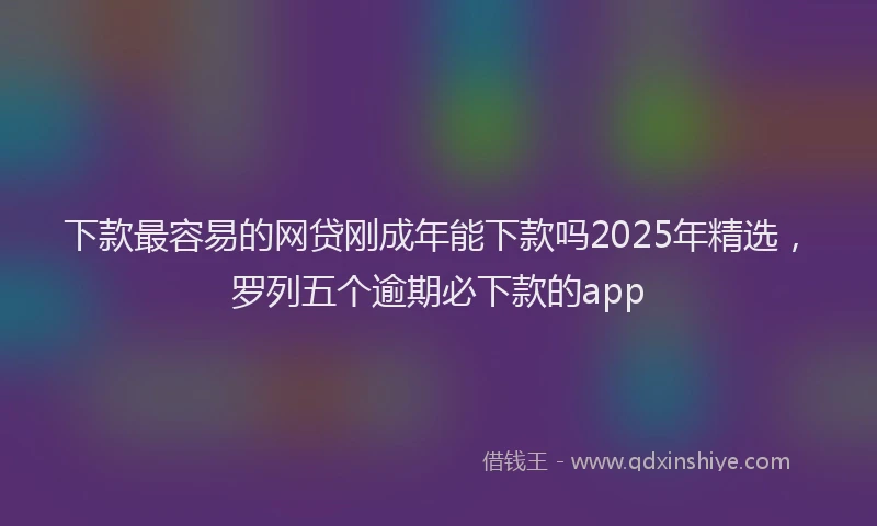下款最容易的网贷刚成年能下款吗2025年精选，罗列五个逾期必下款的app