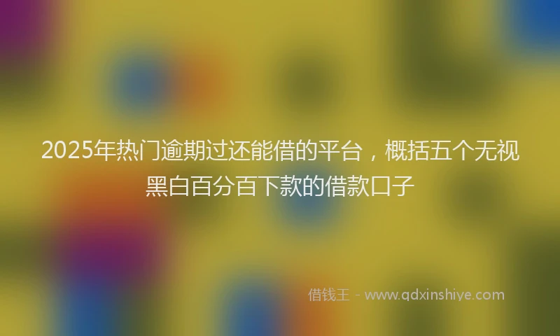 2025年热门逾期过还能借的平台，概括五个无视黑白百分百下款的借款口子
