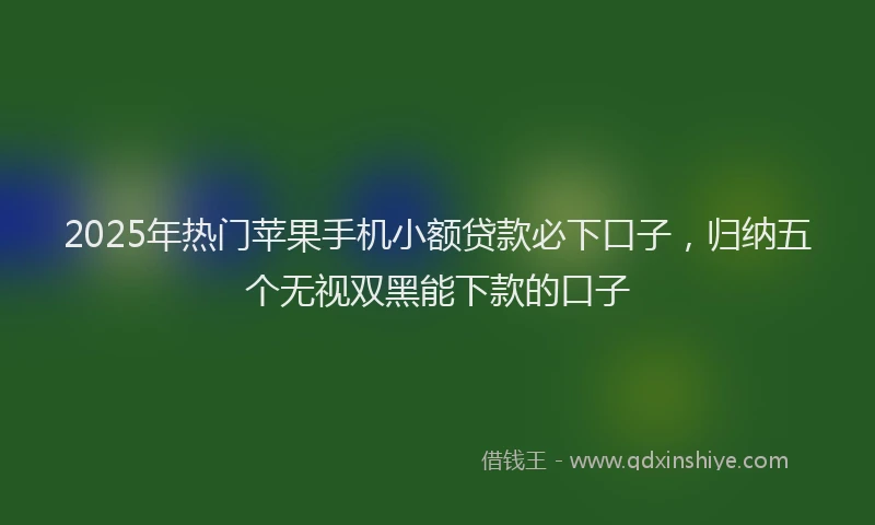 2025年热门苹果手机小额贷款必下口子，归纳五个无视双黑能下款的口子