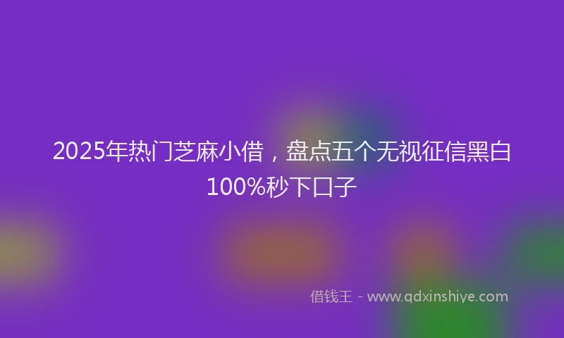 2025年热门芝麻小借，盘点五个无视征信黑白100%秒下口子