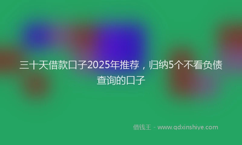 三十天借款口子2025年推荐，归纳5个不看负债查询的口子