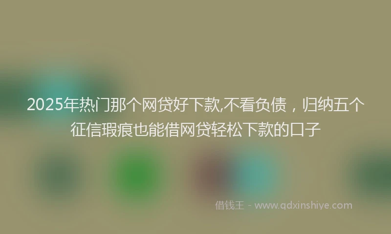 2025年热门那个网贷好下款,不看负债，归纳五个征信瑕疵也能借网贷轻松下款的口子