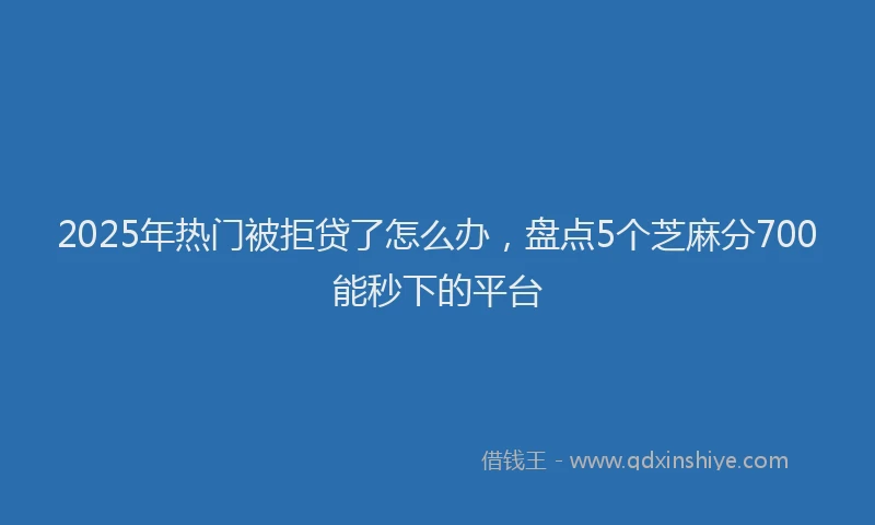 2025年热门被拒贷了怎么办，盘点5个芝麻分700能秒下的平台