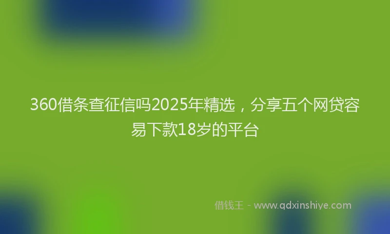 360借条查征信吗2025年精选，分享五个网贷容易下款18岁的平台