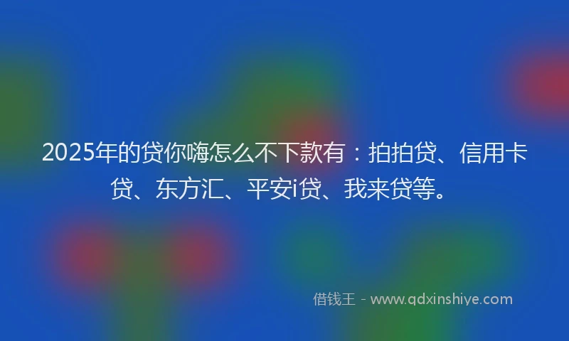 2025年的贷你嗨怎么不下款有：拍拍贷、信用卡贷、东方汇、平安i贷、我来贷等。