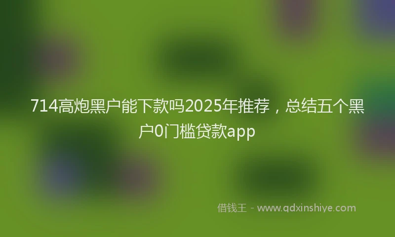 714高炮黑户能下款吗2025年推荐，总结五个黑户0门槛贷款app