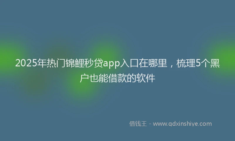 2025年热门锦鲤秒贷app入口在哪里，梳理5个黑户也能借款的软件