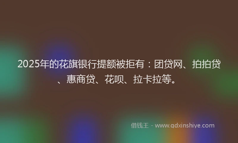 2025年的花旗银行提额被拒有：团贷网、拍拍贷、惠商贷、花呗、拉卡拉等。