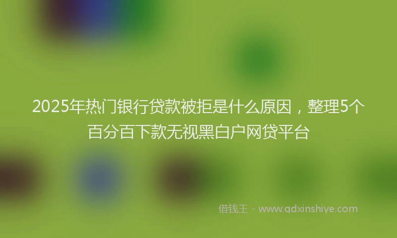 2025年热门银行贷款被拒是什么原因，整理5个百分百下款无视黑白户网贷平台