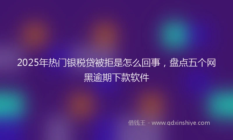 2025年热门银税贷被拒是怎么回事，盘点五个网黑逾期下款软件