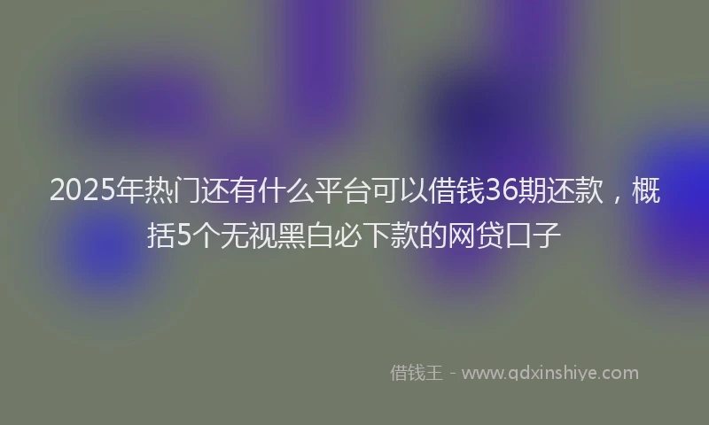 2025年热门还有什么平台可以借钱36期还款，概括5个无视黑白必下款的网贷口子