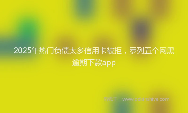 2025年热门负债太多信用卡被拒，罗列五个网黑逾期下款app