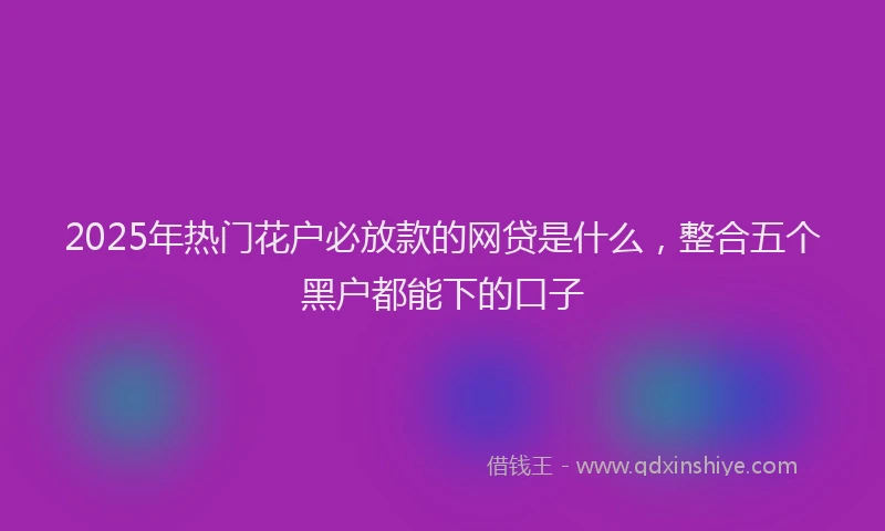 2025年热门花户必放款的网贷是什么，整合五个黑户都能下的口子