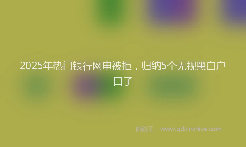 2025年热门银行网申被拒，归纳5个无视黑白户口子