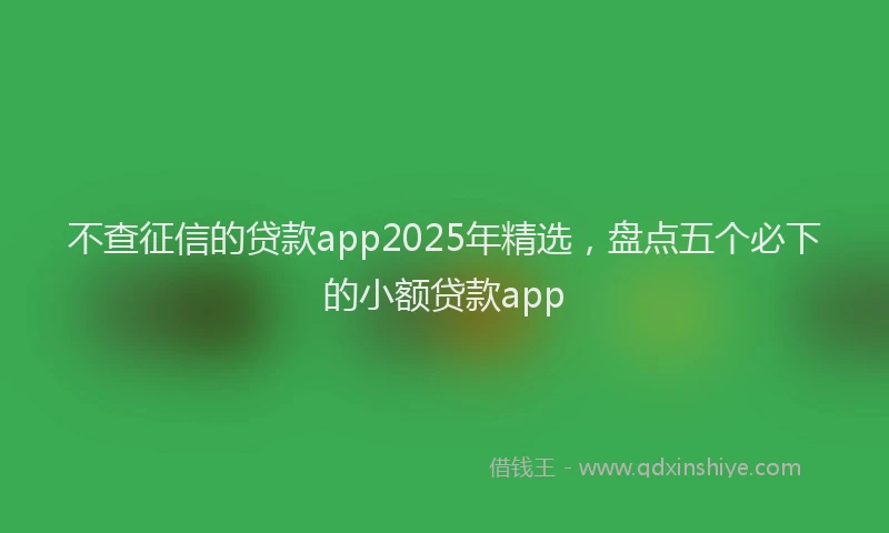 不查征信的贷款app2025年精选，盘点五个必下的小额贷款app