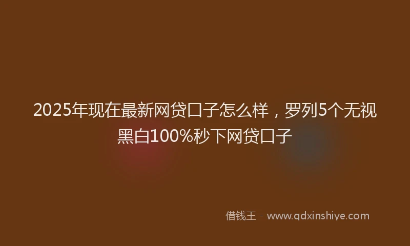 2025年现在最新网贷口子怎么样，罗列5个无视黑白100%秒下网贷口子