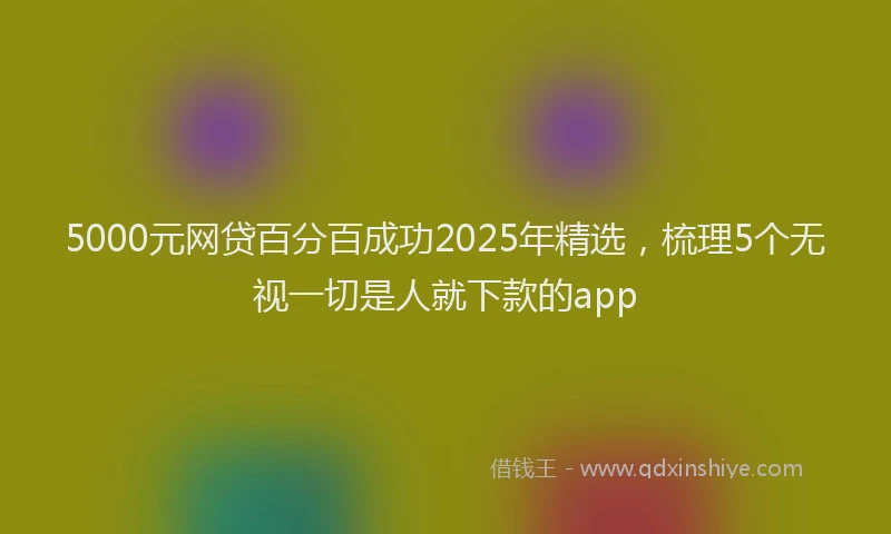 5000元网贷百分百成功2025年精选，梳理5个无视一切是人就下款的app