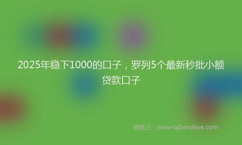 2025年稳下1000的口子，罗列5个最新秒批小额贷款口子