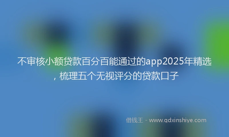 不审核小额贷款百分百能通过的app2025年精选，梳理五个无视评分的贷款口子