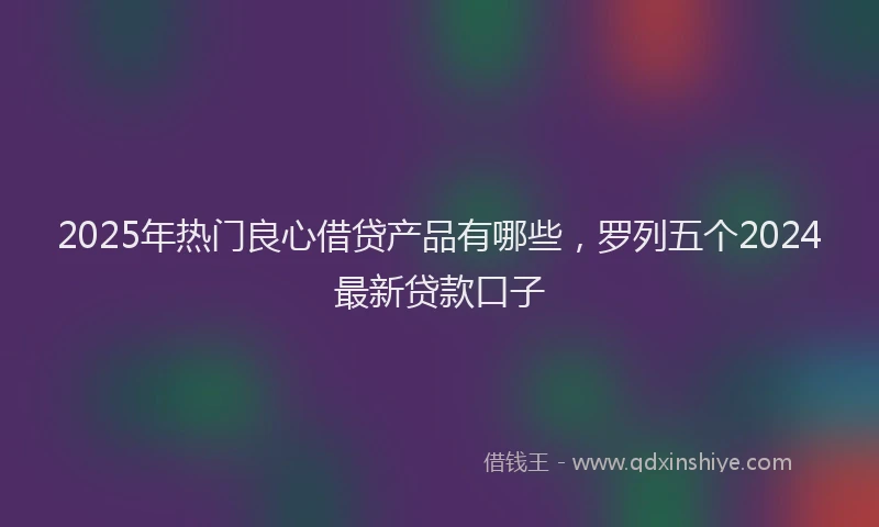 2025年热门良心借贷产品有哪些，罗列五个2024最新贷款口子