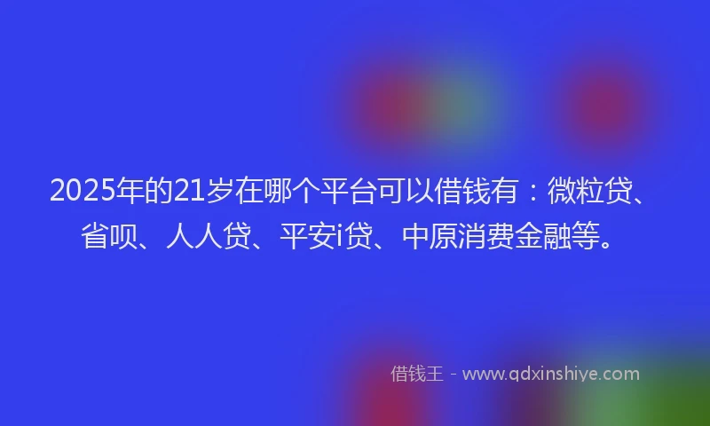 2025年的21岁在哪个平台可以借钱有：微粒贷、省呗、人人贷、平安i贷、中原消费金融等。