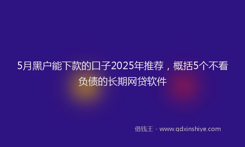 5月黑户能下款的口子2025年推荐，概括5个不看负债的长期网贷软件