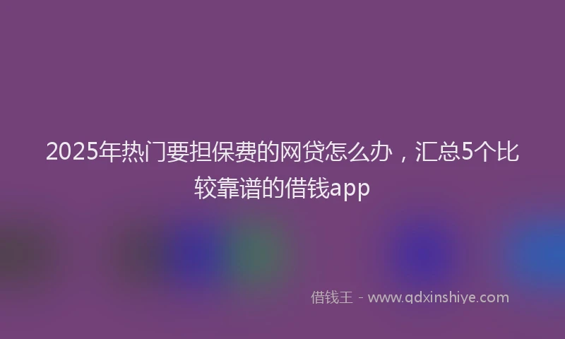 2025年热门要担保费的网贷怎么办，汇总5个比较靠谱的借钱app