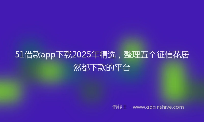 51借款app下载2025年精选，整理五个征信花居然都下款的平台