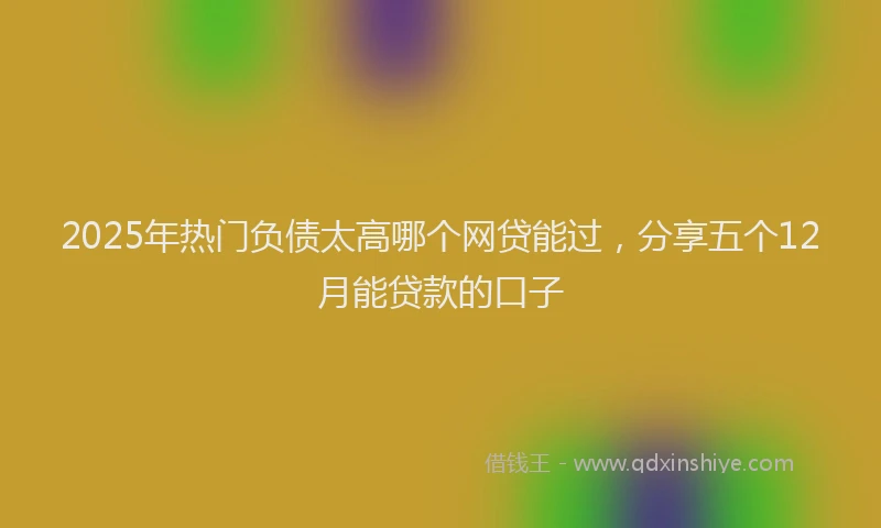 2025年热门负债太高哪个网贷能过，分享五个12月能贷款的口子