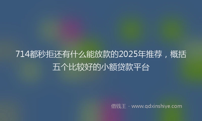 714都秒拒还有什么能放款的2025年推荐，概括五个比较好的小额贷款平台