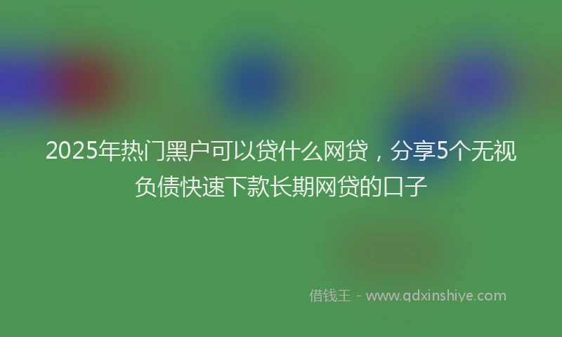 2025年热门黑户可以贷什么网贷，分享5个无视负债快速下款长期网贷的口子