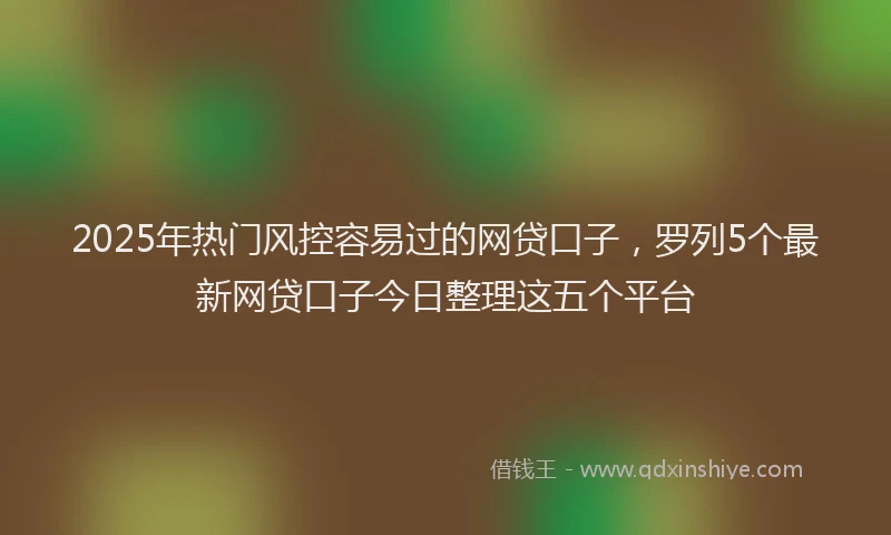 2025年热门风控容易过的网贷口子，罗列5个最新网贷口子今日整理这五个平台