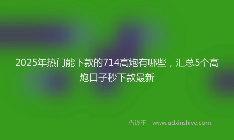 2025年热门能下款的714高炮有哪些，汇总5个高炮口子秒下款最新