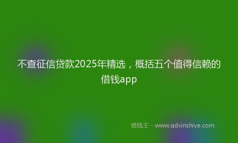 不查征信贷款2025年精选，概括五个值得信赖的借钱app