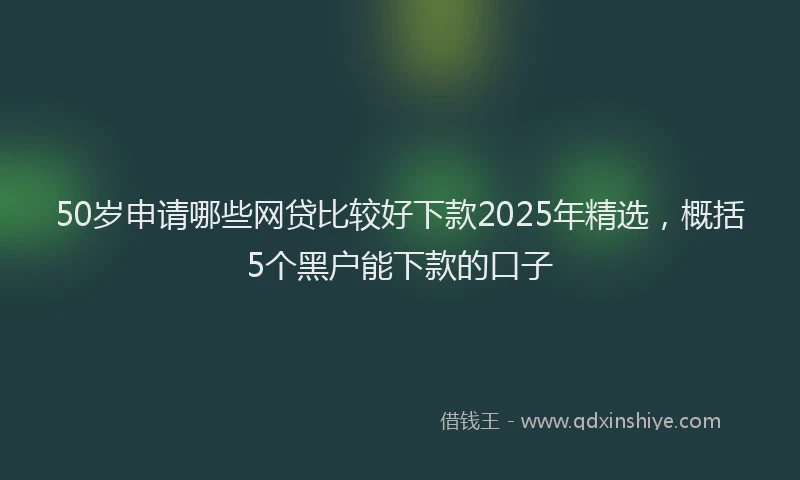 50岁申请哪些网贷比较好下款2025年精选，概括5个黑户能下款的口子