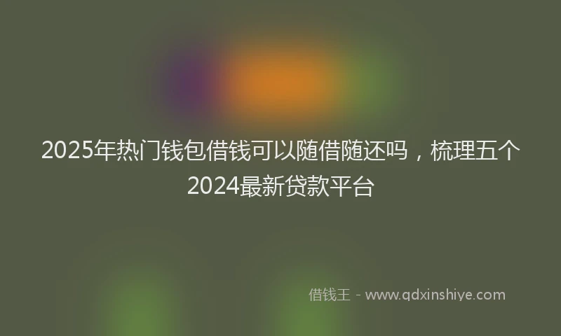 2025年热门钱包借钱可以随借随还吗，梳理五个2024最新贷款平台