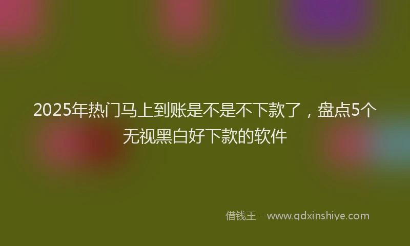 2025年热门马上到账是不是不下款了，盘点5个无视黑白好下款的软件