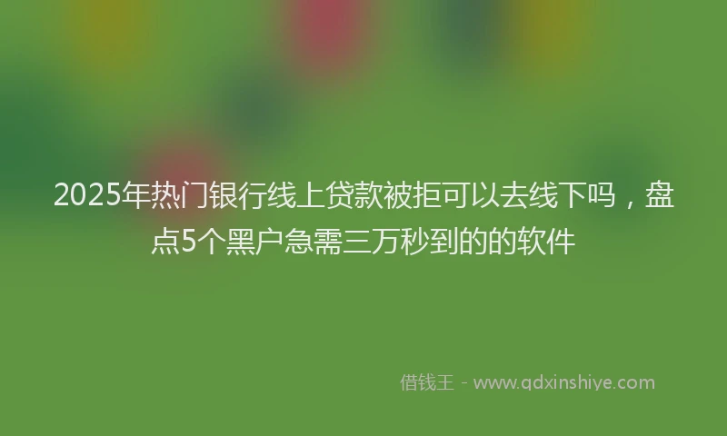 2025年热门银行线上贷款被拒可以去线下吗，盘点5个黑户急需三万秒到的的软件
